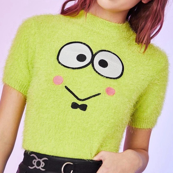sold! 🪷 hello kitty keroppi lily pad loner sweater in S/M - Picture 4 of 4